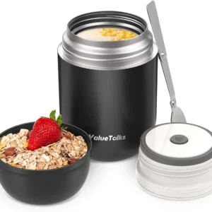 ValueTalks Thermos per Alimentari 450ML Vuoto Isolato Acciaio Inossidabile