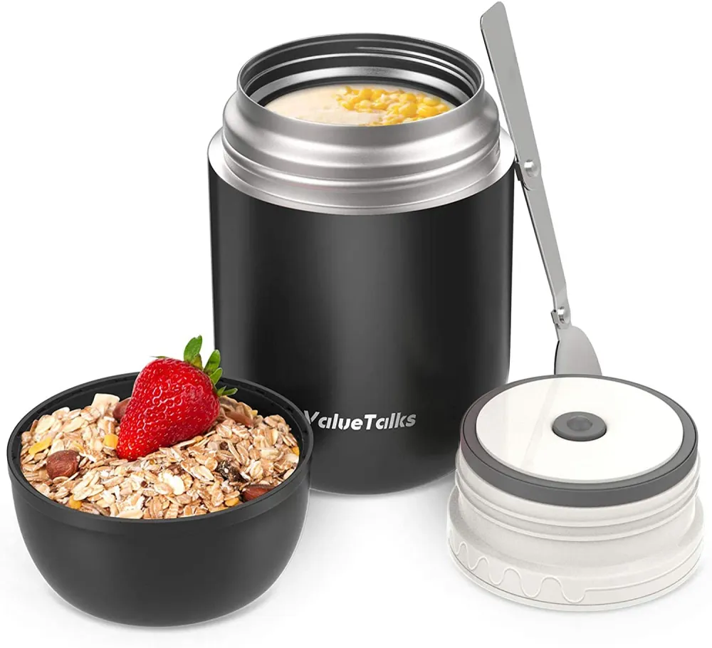 ValueTalks Thermos per Alimentari 450ML Vuoto Isolato Acciaio Inossidabile