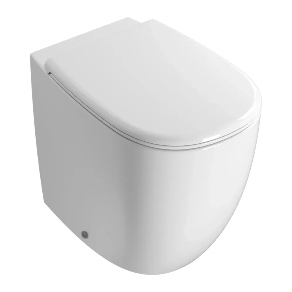 Vaso filo parete senza brida Globo serie Daily 53x35xH43 cm - Bianco Lucido