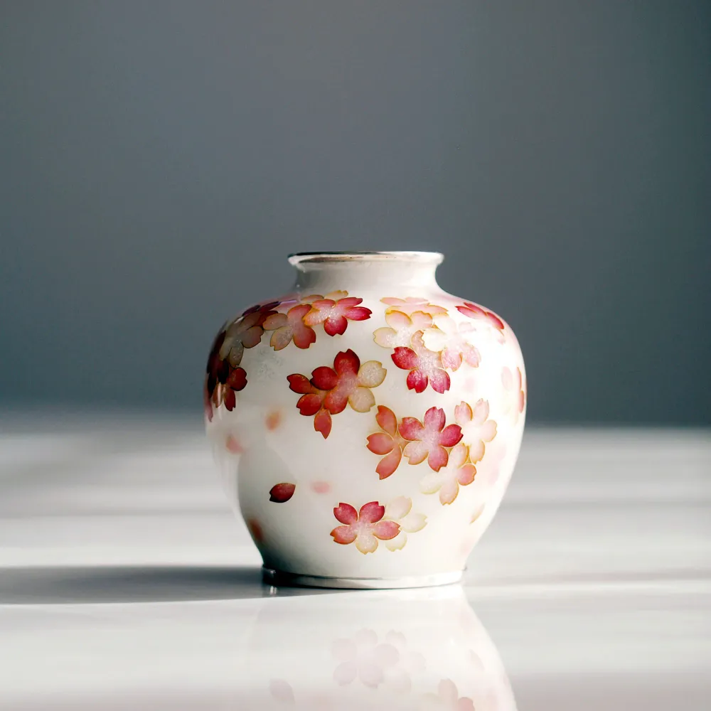 Vaso rotondo / fiori di ciliegia