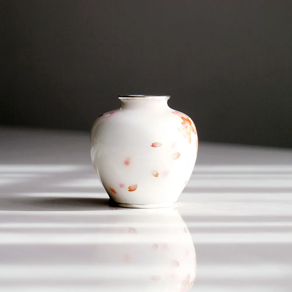 Vaso rotondo / fiori di ciliegia