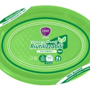 Vassoi Ovali Riutilizzabili Verdi - 3pz