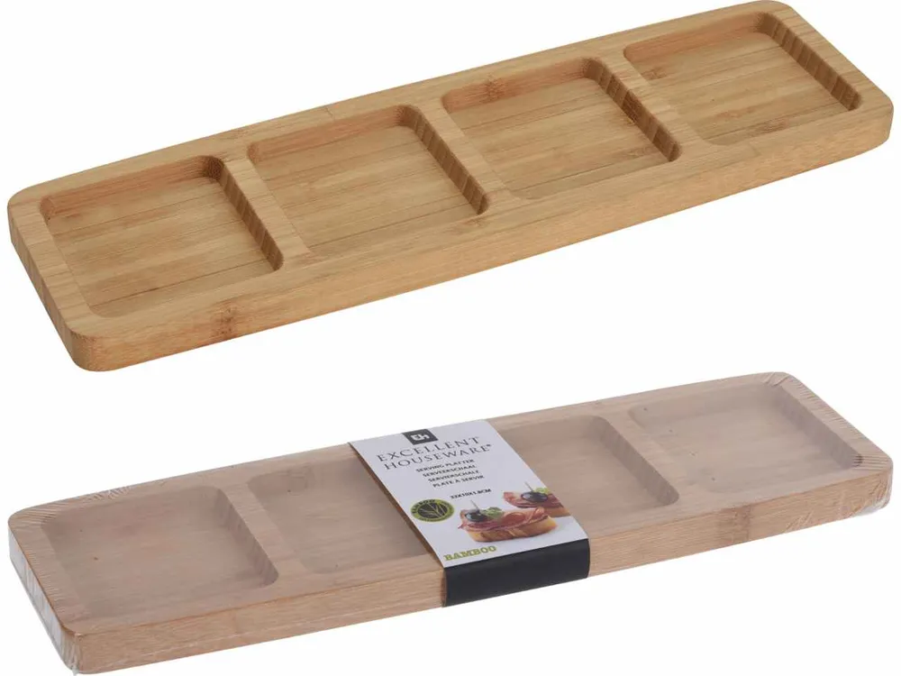 Vassoio bamboo 4 scomparti 33cm 784230370