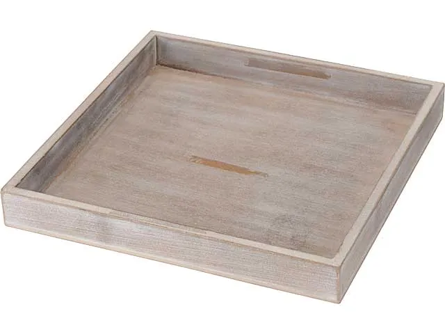 Vassoio legno 30x30x3cm grigio
