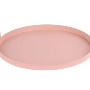 Vassoio metallo rosa c/manici 29076m