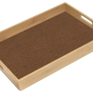 Vassoio da portata bambù con inserto sughero 33x22 cm