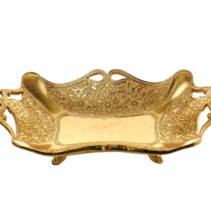 Vassoio resina oro 36x19,5x9,5cm n28422