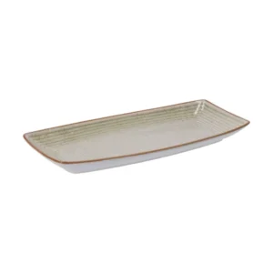 Vassoio rettangolare ceramica toni pastello con lavorazione rilievo, stile scandinavo, linea AD Trend, 3 colori disponibil...