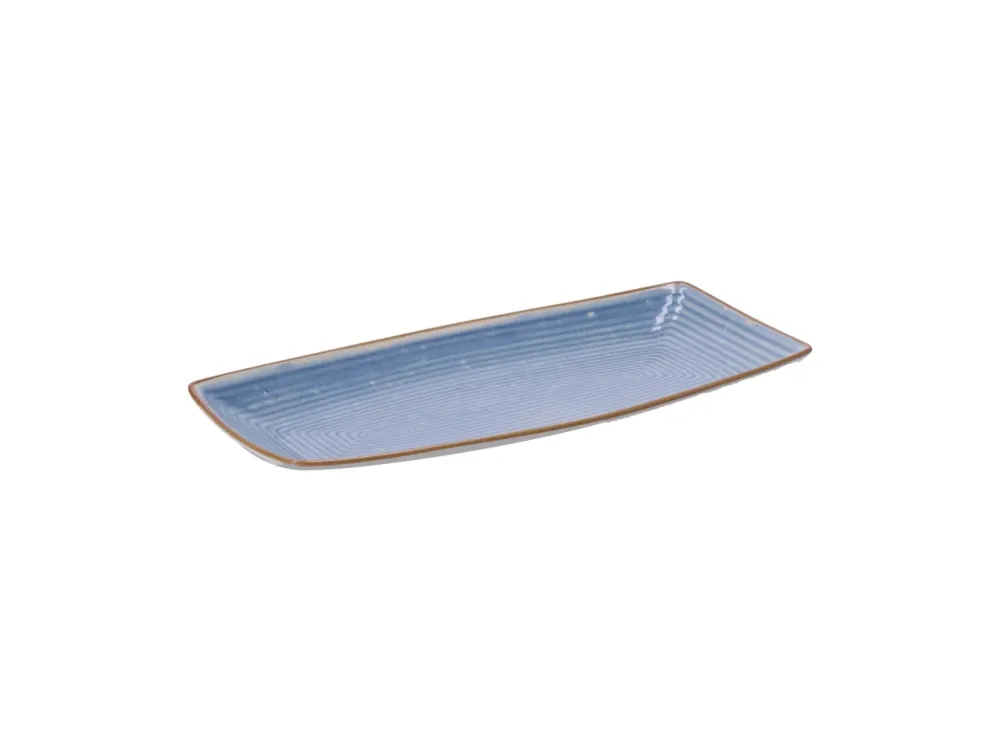 Vassoio rettangolare ceramica toni pastello con lavorazione rilievo, stile scandinavo, linea AD Trend, 3 colori disponibil...
