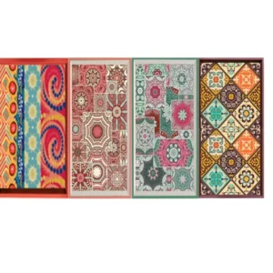 Vassoio rettangolare mdf con bordo bianco 34,8x20x4cm 4 assortimenti