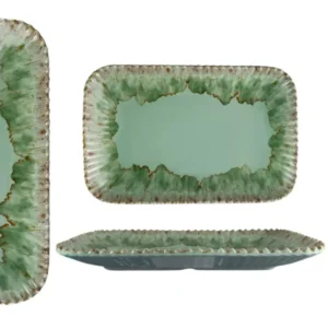 Vassoio rettangolare melamina verde acqua 39x27x4 cm - Maison TortorÃ