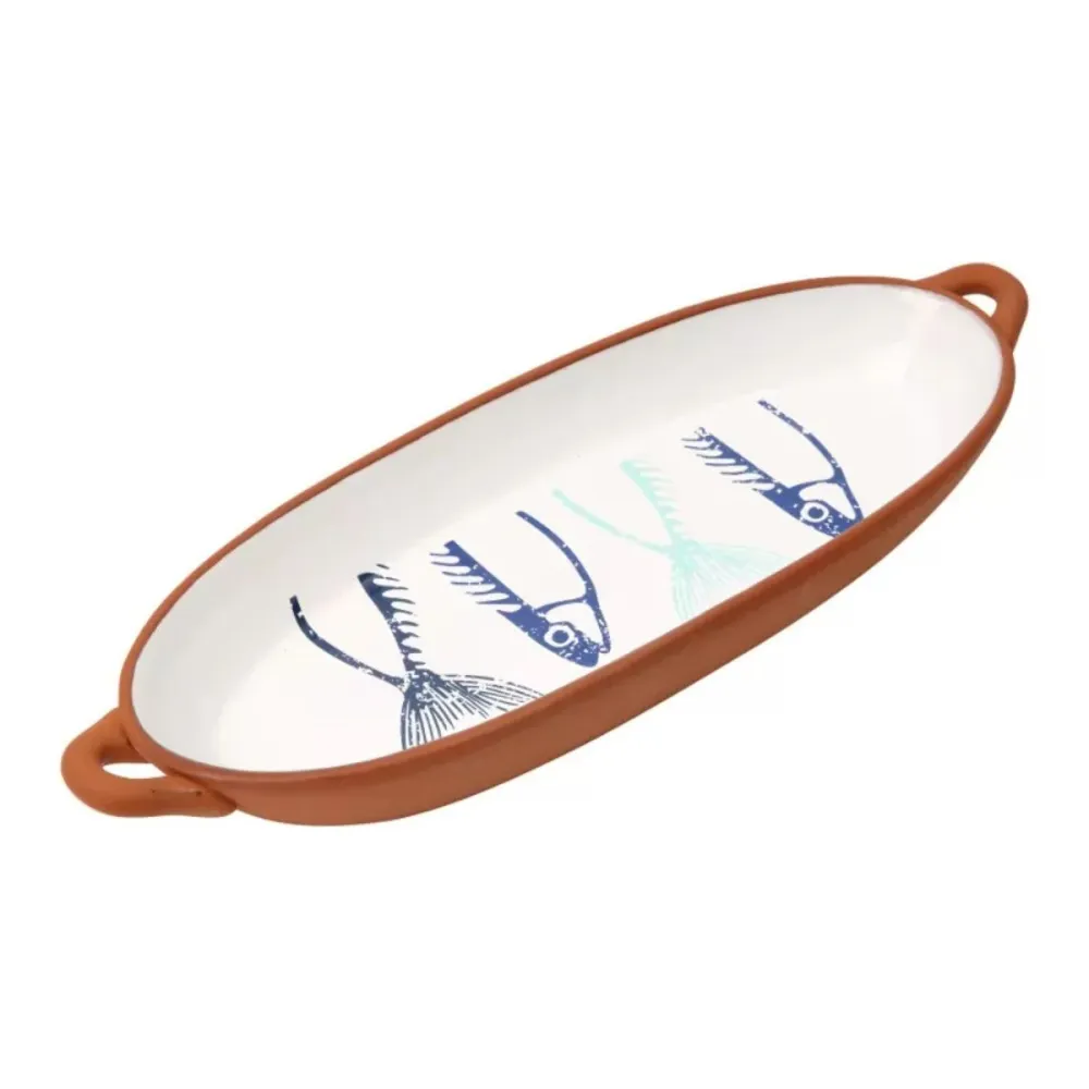 Vassoio terracotta con manici per pesce Dexam