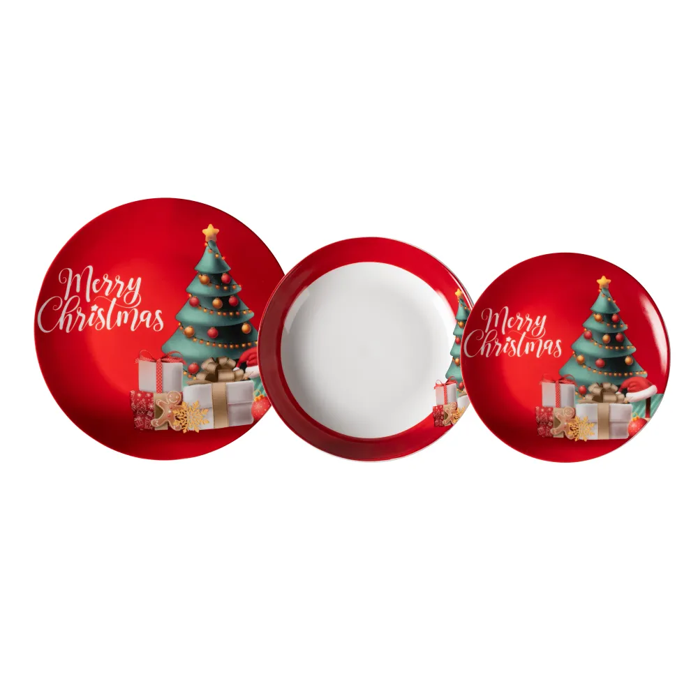 VESTIAMO CASA GRAN NATALE - Servizio di piatti Merry Gift porcellana 18 pezzi