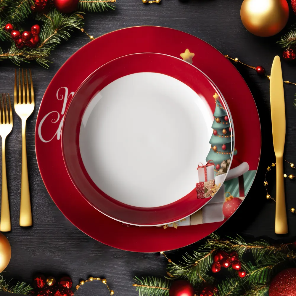 VESTIAMO CASA GRAN NATALE - Servizio di piatti Merry Gift porcellana 18 pezzi