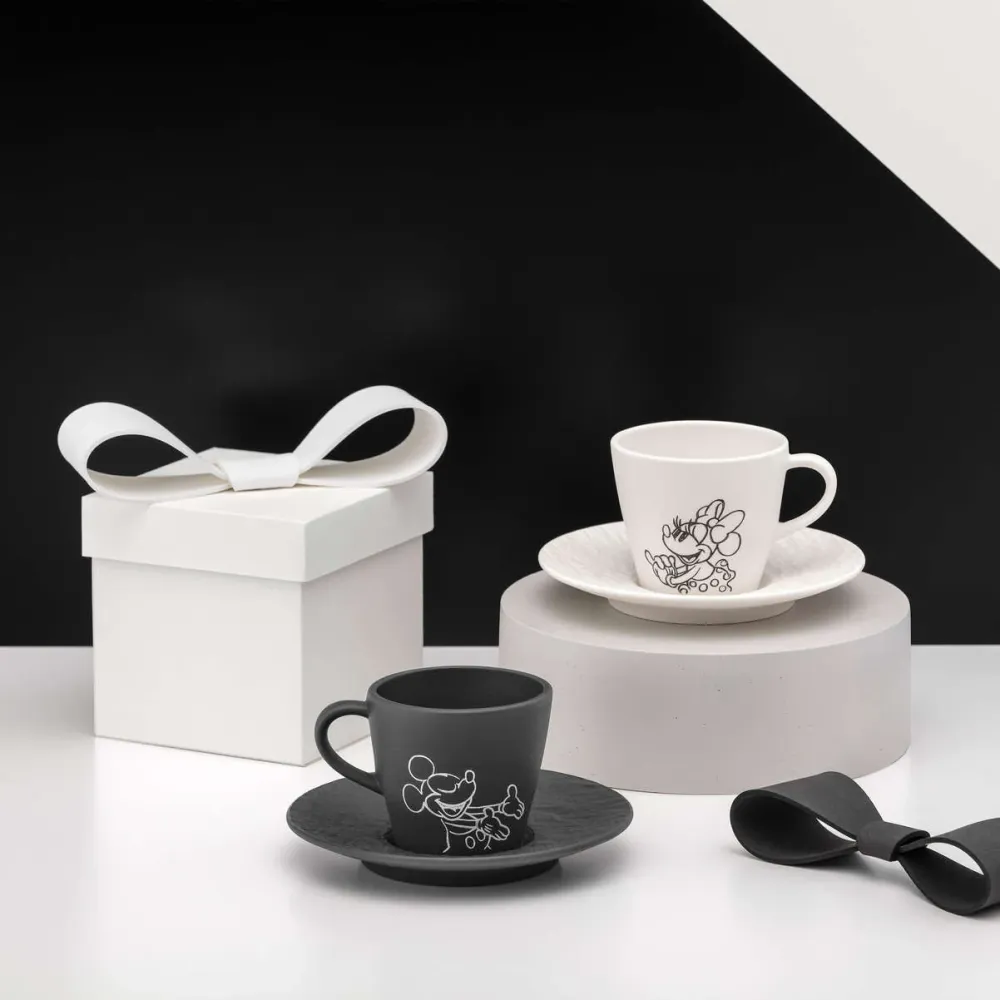 Villeroy & Boch DISNEY Manufacture - Mickey Mouse Tazzina da caffè Bianco, 60 ml, Premium Porcelain