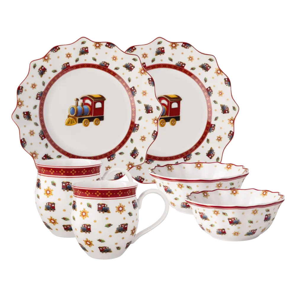 Villeroy & Boch Toy's Delight Set da colazione Locomotiva, multicolore, Premium Porcelain