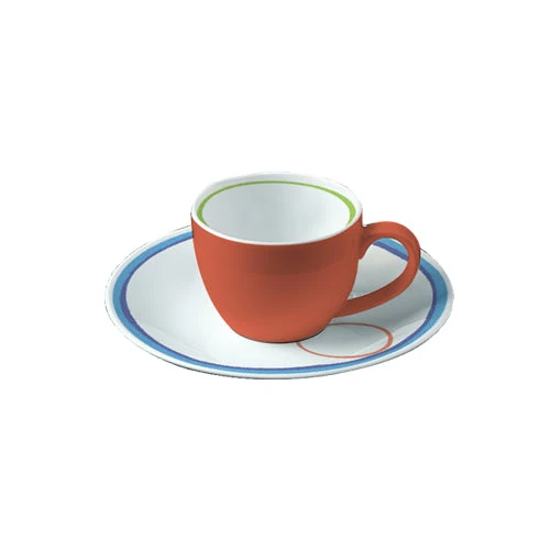 Vitra - linea Coupe - tazza caffè con piatto (set da 6 pezzi) - Porcellana - Royal Porcelain