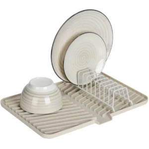 Wenko – Scolapiatti 43 × 31 × 8 cm, plastica, antiscivolo, crema