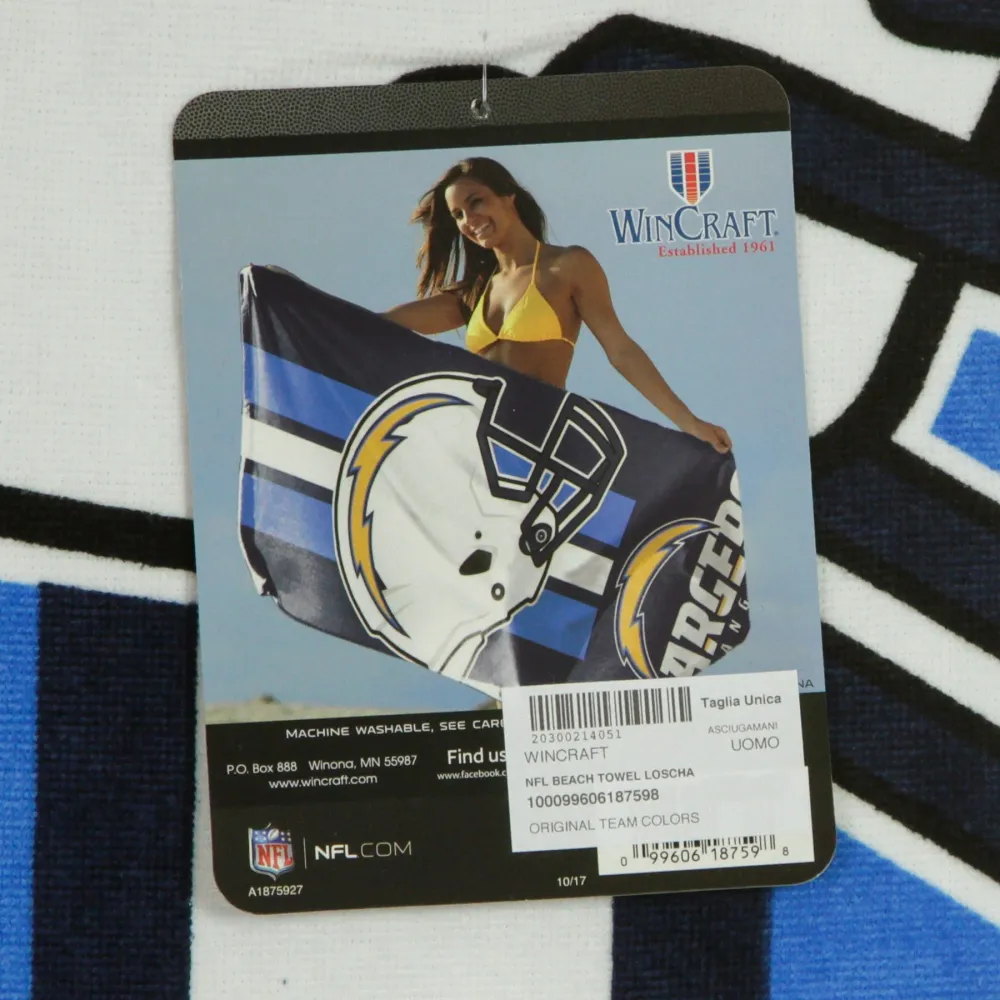 Asciugamano Uomo Nfl Beach Towel Loscha Original Team Colors Wincraft