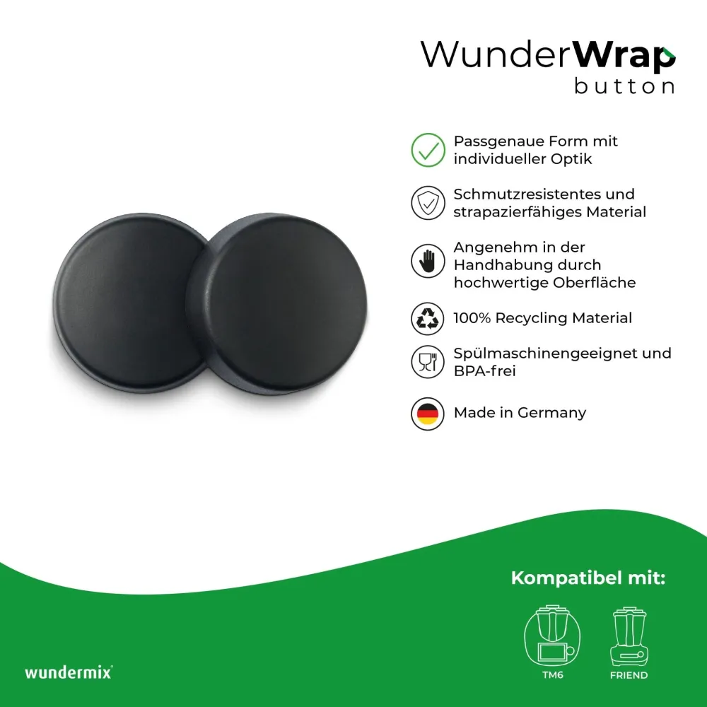 WunderWrap® Button | copertura della manopola per TM6, TM Friend | set di 2 | nero
