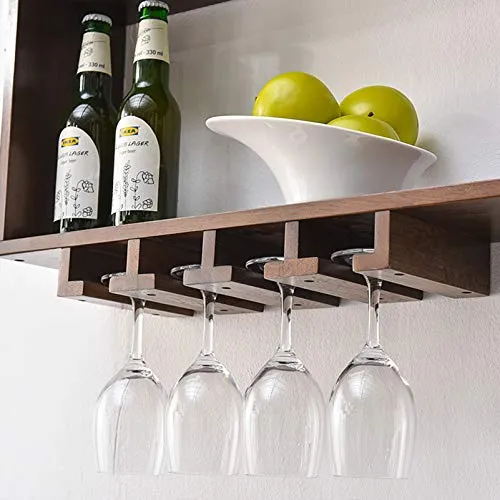 XWZJY Portabottiglie da Parete per Arredamento da Cucina per la casa Portabottiglie da Appendere 4 calici Vetro Calici Rip...