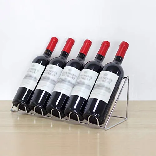 YQJ - Portabottiglie da tavolo metallo, per bar, cucina e ristorante, completamente montato, per 5 bottiglie