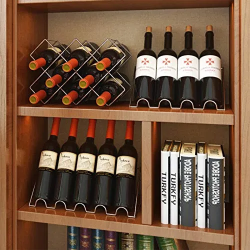 YQJ - Portabottiglie da tavolo metallo, per bar, cucina e ristorante, completamente montato, per 5 bottiglie
