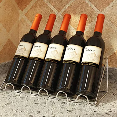 YQJ - Portabottiglie da tavolo metallo, per bar, cucina e ristorante, completamente montato, per 5 bottiglie
