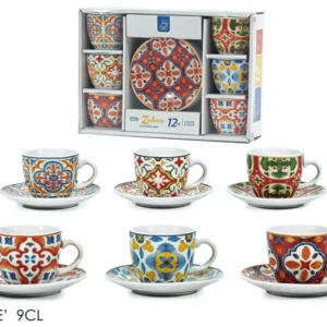 Zahira tazzine da caffe' 6+6 9cl porcellana