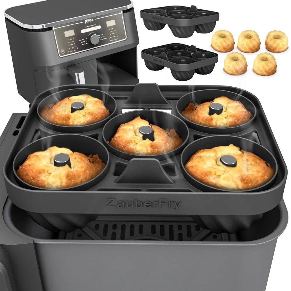 ZauberFry | Teglia "Mini-Gugelhupf" compatibile con Ninja Airfryer (set di 2)