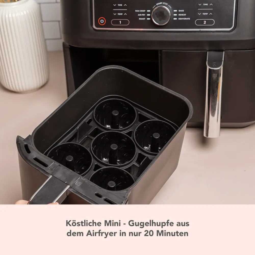 ZauberFry | Teglia "Mini-Gugelhupf" compatibile con Ninja Airfryer (set di 2)