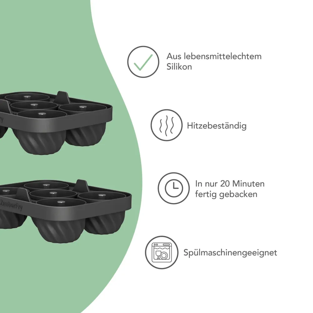 ZauberFry | Teglia "Mini-Gugelhupf" compatibile con Ninja Airfryer (set di 2)