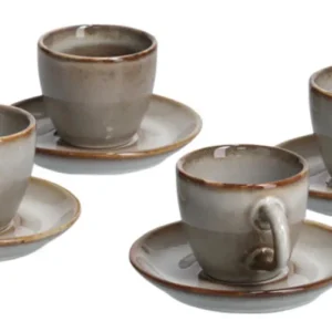 ZELLER PRESENT Set di tazzine da caffè espresso ceramica beige, 8 pezzi