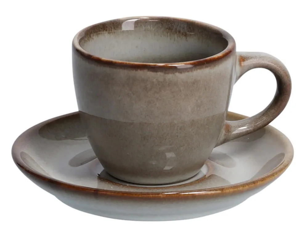 ZELLER PRESENT Set di tazzine da caffè espresso ceramica beige, 8 pezzi