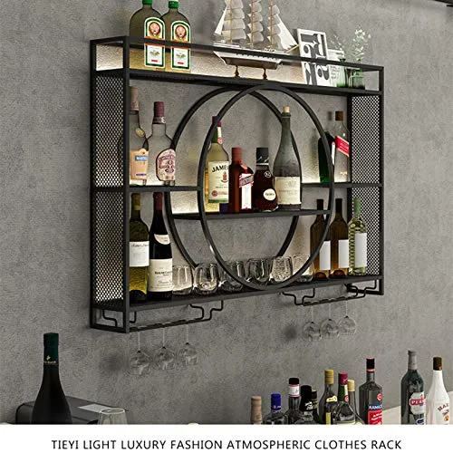 Portabici per Vino, Home Bar Parete Appeso Portata di Vino Stoccaggio Ferro Battuto Espositore Ferro Battuto per Vino Bian...