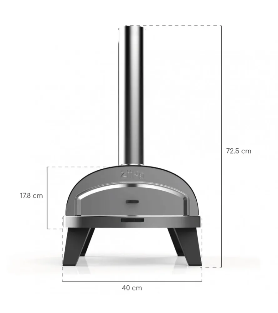 ZiiPa Forno pizza Piana pallet, Ardesia