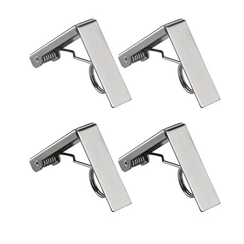 ZoomSky Tovaglia Clips 4 Pezzi Picnic Tovaglietta da Tavolo Acciaio Inox...