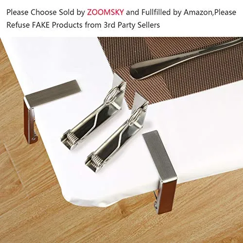 ZoomSky Tovaglia Clips 4 Pezzi Picnic Tovaglietta da Tavolo Acciaio Inox...