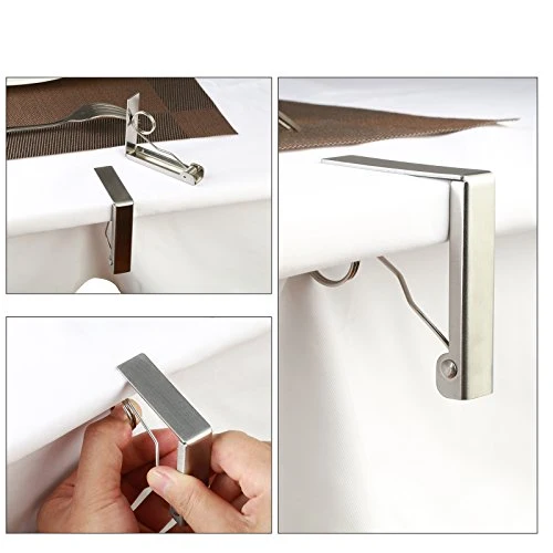 ZoomSky Tovaglia Clips 4 Pezzi Picnic Tovaglietta da Tavolo Acciaio Inox...