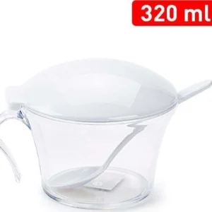 Zuccheriera Plastica Contenitore Zucchero Con Cucchiaio 320ml Bianca 1129801