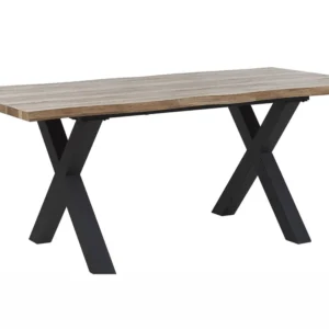 Extending Dining Table 140/180 x 90 cm Light Wood and Nero puro BRONSON