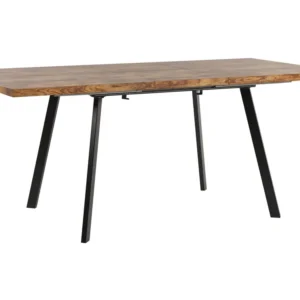 Extending Dining Table 140/180 x 90 cm Light Wood and Nero notte HARLOW