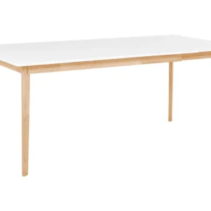 Extending Dining Table 140/180 x 90 cm White Light Wood SOLA