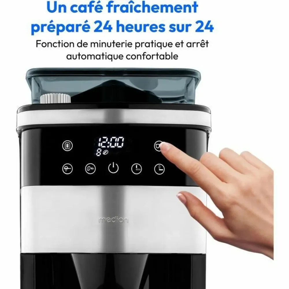 Caffettiera Americana Medion 1000 W Argentato 1 L