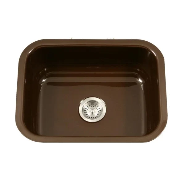 Hamat - CER-2318S-ES - Enamel acciaio Undermount Single Bowl Kitchen Sink, Espresso