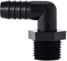 3/8 X 3/8 Hose Barb X MIP Nero notte Polyethylene Elbow 33042B