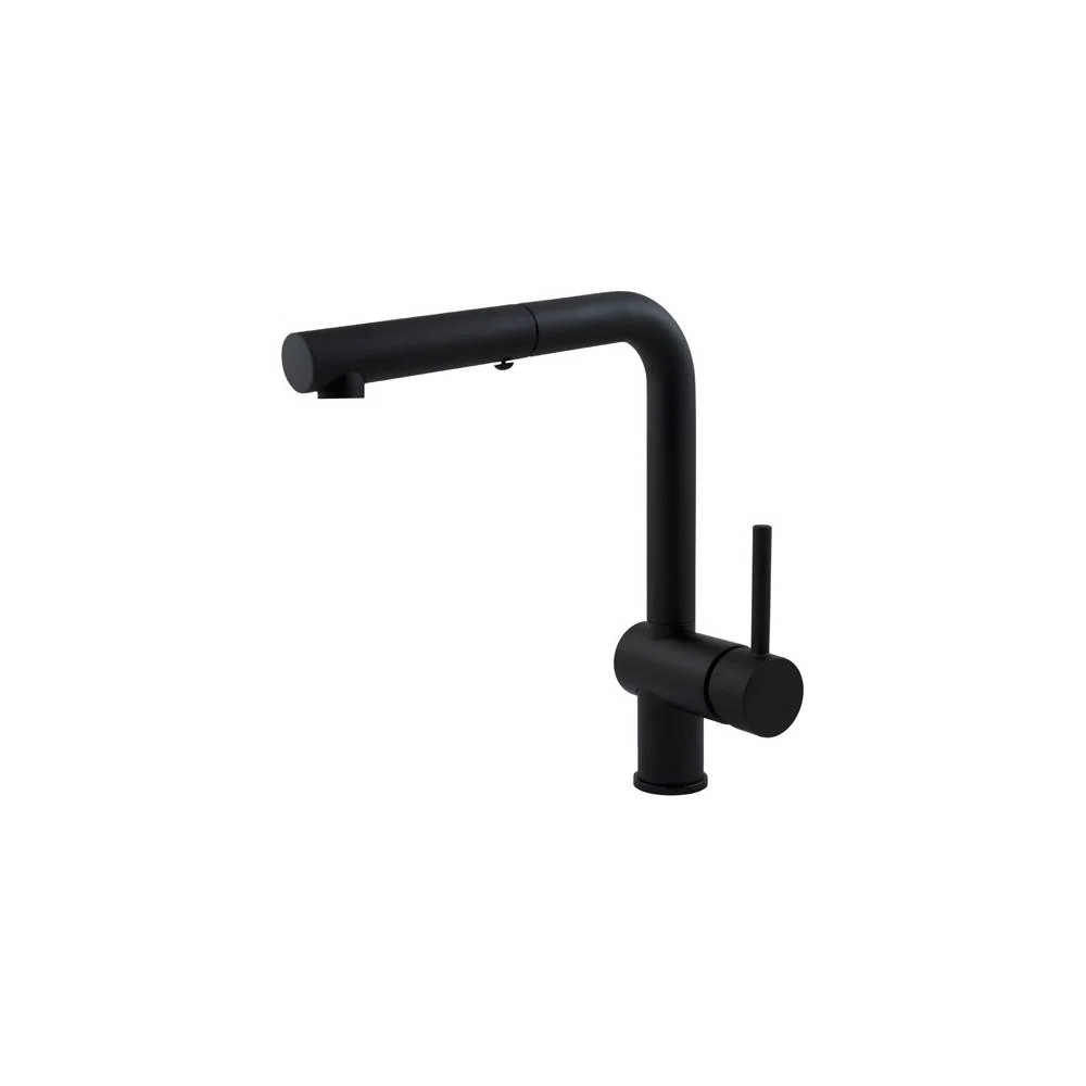 Miscelatore cucina con doccetta estraibile serie Light modello LIG285NO-MET colore nero opaco Paffoni