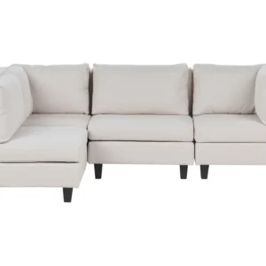 4 Seater Right Hand Modular Fabric Corner Sofa Light Nocciola UNSTAD