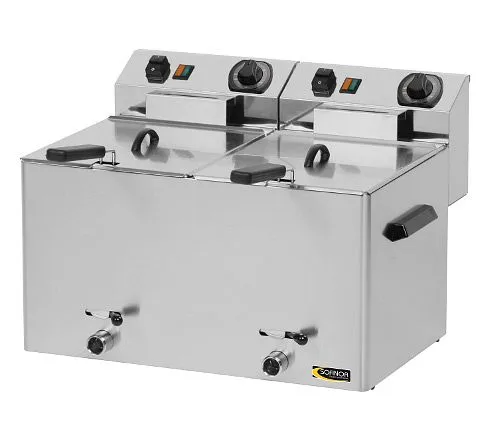 Friggitrice elettrica SOFINOR - 2 x 8 litri con rubinetto di scarico FED16V