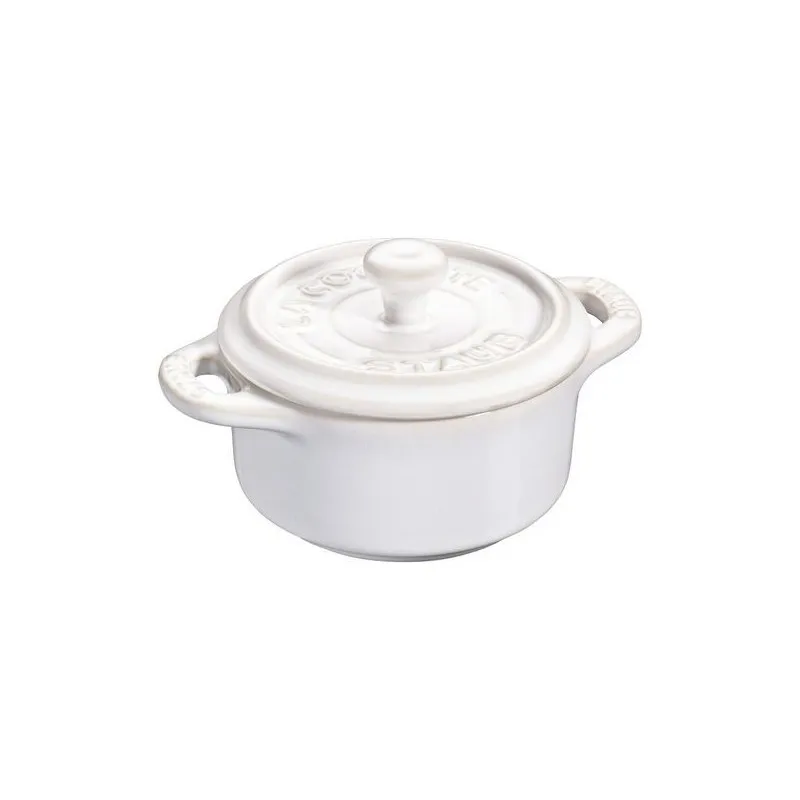 Mini Cocotte 10 cm Bianca Avorio Ceramica
